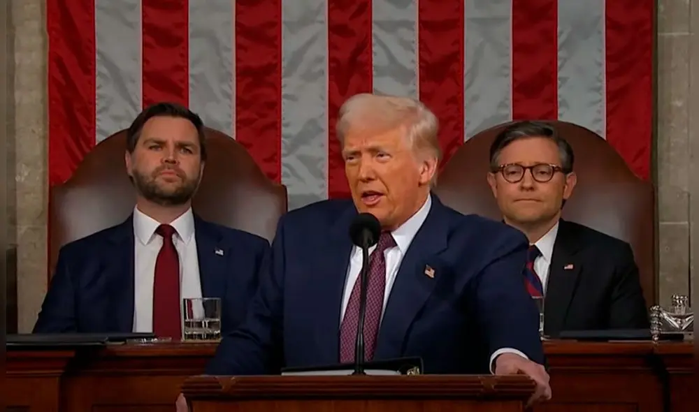 El presidente Donald Trump durante su discurso en el Congreso de Estados Unidos. Foto: RTVE. El presidente Donald Trump durante su discurso en el Congreso de Estados Unidos. Foto: RTVE.