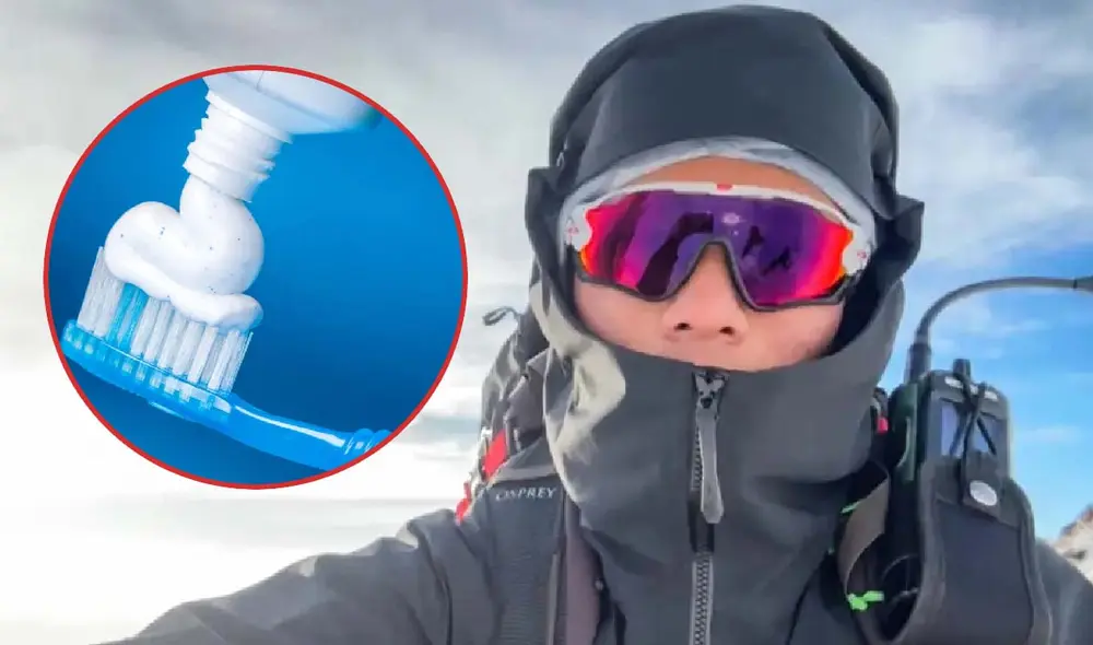 Sun Liang, un montañista chino de 18 años, pasó 10 días atrapado en la ruta Ao-Tai, una de las más peligrosas de China. Foto: composición LR/QQ/iStock