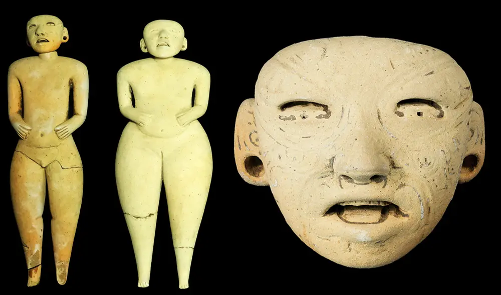 Los arqueólogos quedaron sorprendidos con las figuras, cuya expresión cambia según el ángulo en que se miren. Foto: Antiquity Publications