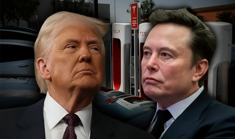 Elon Musk sufre la mayor pérdida económicas de su carrera tras la caída de las acciones de Tesla, por los aranceles impuestos por Donald Trump. Foto: composición LR/EFE