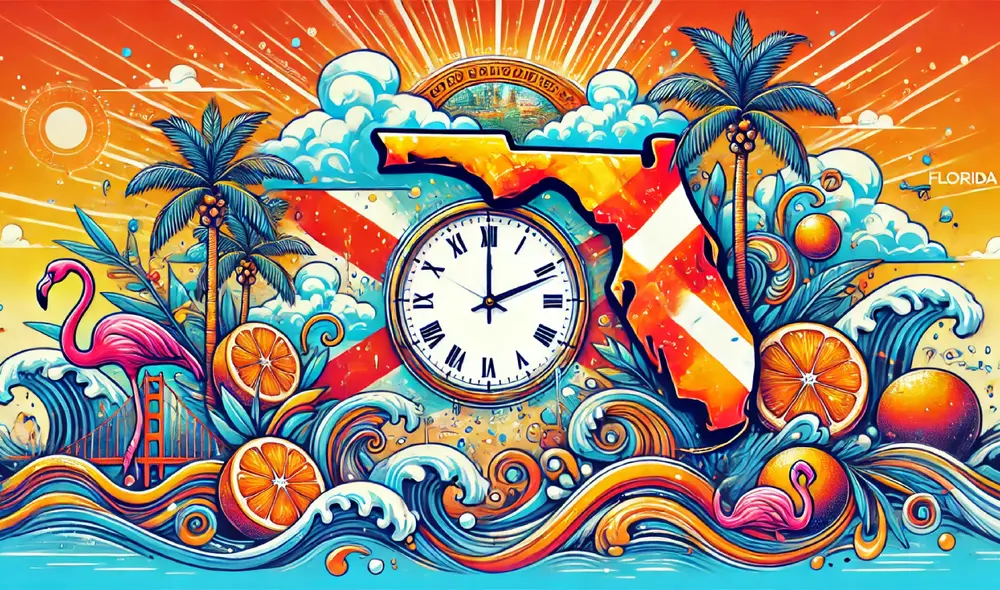 Varias ciudades de Florida serán afectadas por el horario de verano este 9 de marzo, incluida Miami. Foto: Dall-E