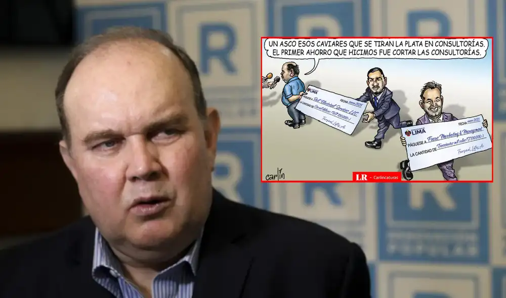 Caricatura sobre las consultorías del alcalde Rafael López Aliaga. Carlincatura: Carlos Tovar Caricatura sobre las consultorías del alcalde Rafael López Aliaga. Carlincatura: Carlos Tovar