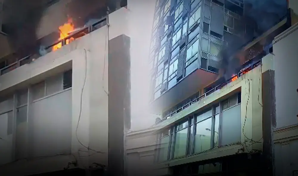 Incendio entre jirón Camaná y avenida Nicolás de Piérola