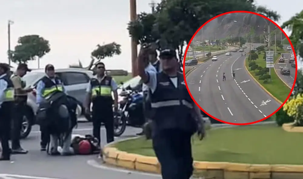 Mujer fue auxiliada por las autoridades tras caer del parapente en la Costa Verde. Foto: composición de Jazmin Ceras/La República