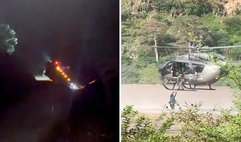 El vehículo de carga pesada cayó al abismo cuando circulaba por la carretera Chagual. Foto: composición LR/Sergio Verde