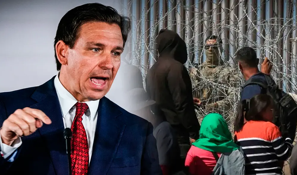 Ron DeSantis endureció las políticas migratorias de Florida, alineándolas con las de Trump. Foto: composición LR/AFP/EFE
