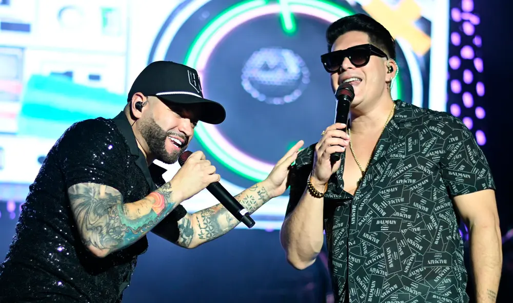 Chyno & Nacho iniciaron su show en Lim con ‘Quédate conmigo’. Créditos: Miguel Vásquez / URPI-LR