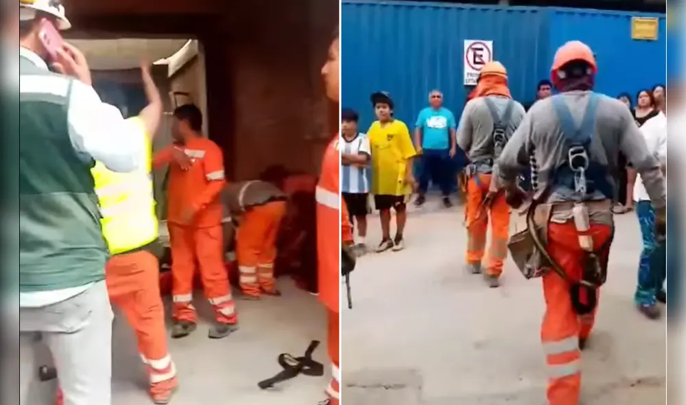 Obreros intentaron ayudar a la víctima para que sea atendida rápidamente. Foto: Difusión