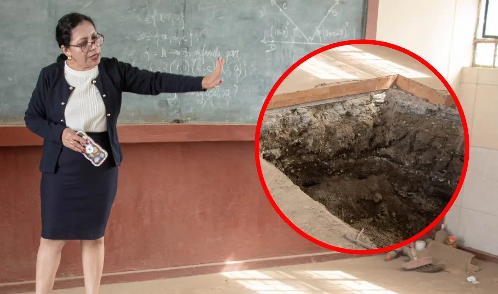 Ingemmet hizo 14 perforaciones en el colegio Pardo y Barreda, en Negritos (Talara), para averiguar la causa de las emanaciones de petróleo. Foto: Convoca