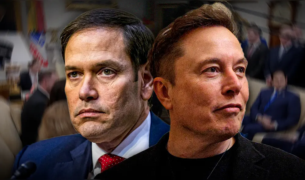 Rubio expresó su furia por el cierre de la USAID, mientras Musk lo critica por no reducir su plantilla. Foto: composición LR/AFP