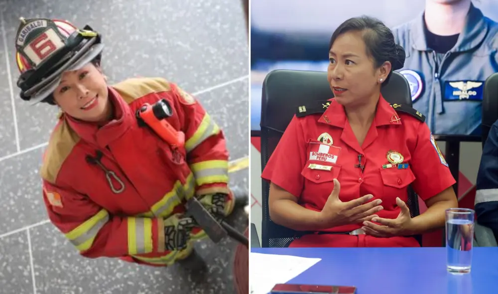 Susana Tong no solo desafía estereotipos, sino que también inspira a una nueva generación de mujeres a incursionar en el mundo de los bomberos. Foto: composición LR/Andina