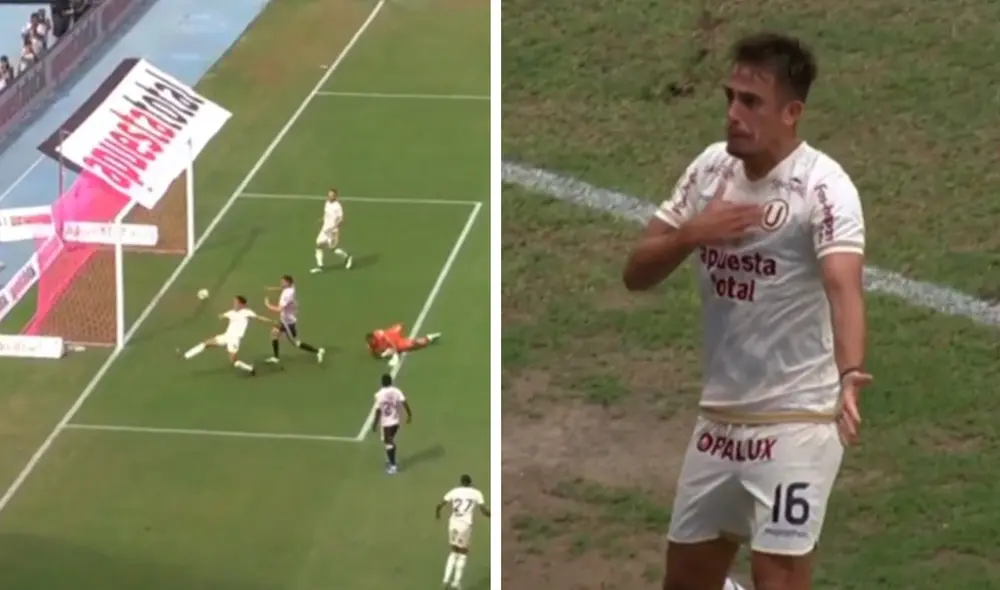 Martín Pérez Guedes anotó su primer gol en la Liga 1 2025. Foto: composición de LR/captura de GOLPERU