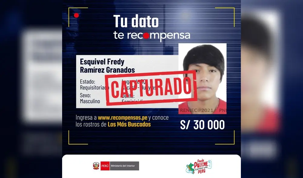 Esquivel Fredy Ramírez Granados fue capturado tras estar prófugo por feminicidio.