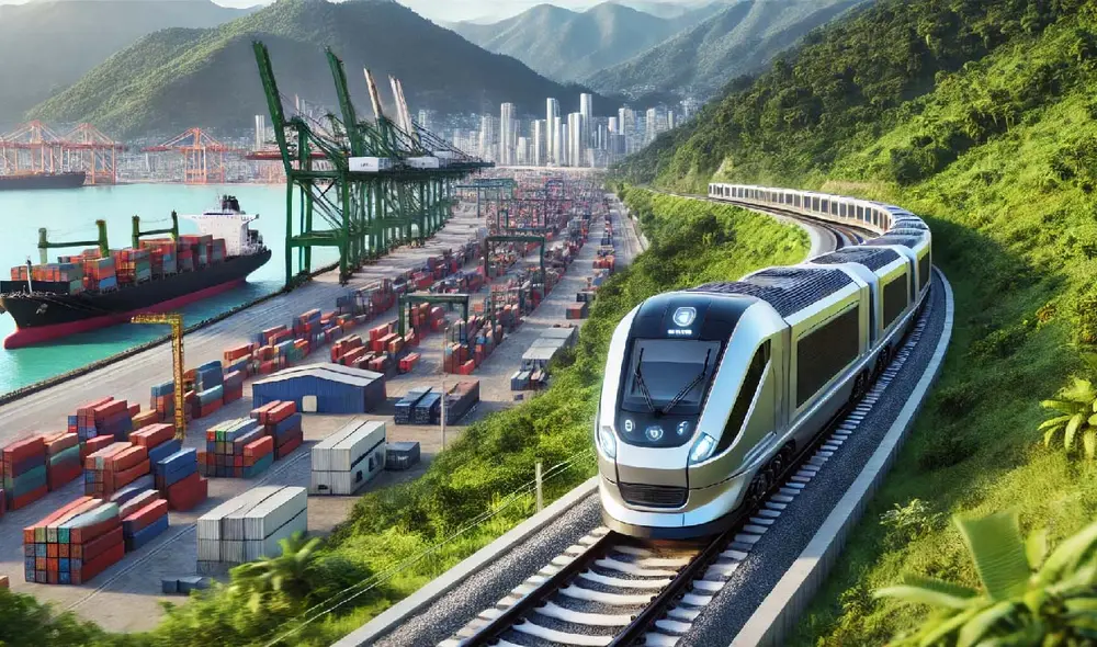 Brasil, Bolivia y Perú avanzan en la construcción del Corredor Ferroviario Bioceánico Central, una megaobra que reducirá en hasta 14 días el transporte de mercancías a Asia.  Foto: DALL.E