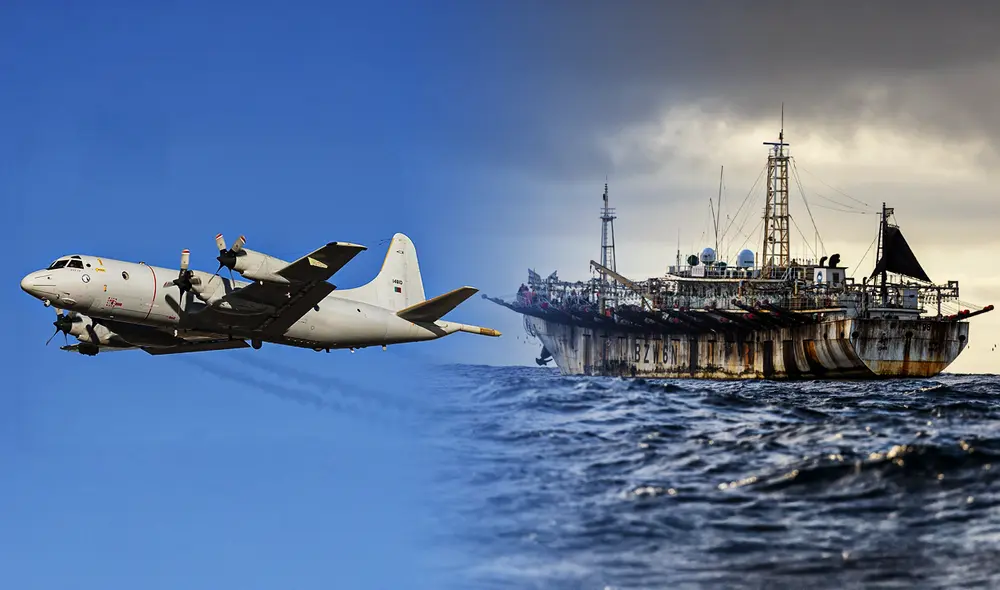 La Armada Argentina observó que las embarcaciones extranjeras intentan no ser detectadas. Foto: composición LR/difusión La Armada Argentina observó que las embarcaciones extranjeras intentan no ser detectadas. Foto: composición LR/difusión