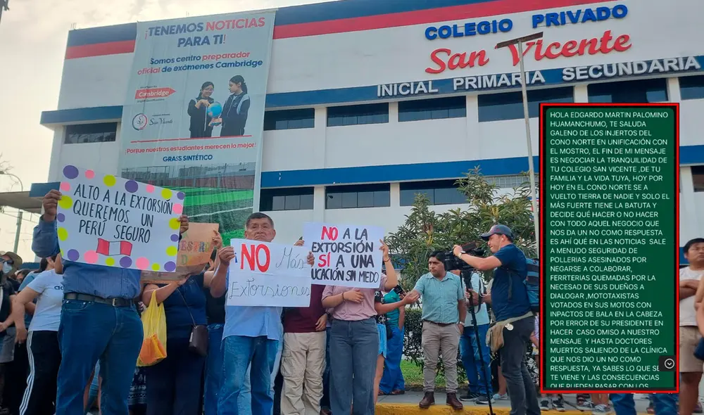 Colegio en Comas es blanco de amenazas extorsivas. Foto: composición LR/Kevinn García/La República Colegio en Comas es blanco de amenazas extorsivas. Foto: composición LR/Kevinn García/La República