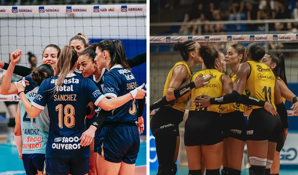 Ambos equipos ya jugaron entre sí en este Sudamericano. Las blanquiazules ganaron dicho duelo. Foto: composición Alianza Lima Vóley/Dentil Praia Clube