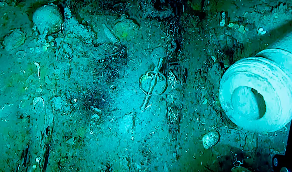 Los restos del galeón español San José, hundido en el siglo XVIII frente a las costas de Cartagena de Indias en Colombia. Foto: DIMAR