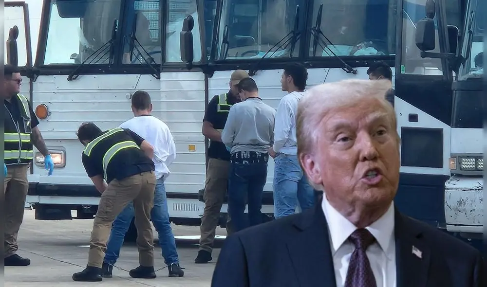 Un informe de TRAC revela que han disminuido las deportaciones en el gobierno de Donald Trump, presidente de EE. UU. Foto: Composición LR/Los Angeles Times/EFE