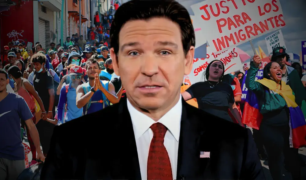 Ron DeSantis aprueba leyes que refuerzan sanciones contra inmigrantes indocumentados en Florida. Foto: composición LR/EFE