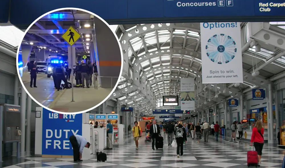 Un tiroteo fuera del Aeropuerto Internacional O'Hare de Chicago dejó a un hombre de 25 años herido. Foto: composición LR/Aviación 21/difusión en X