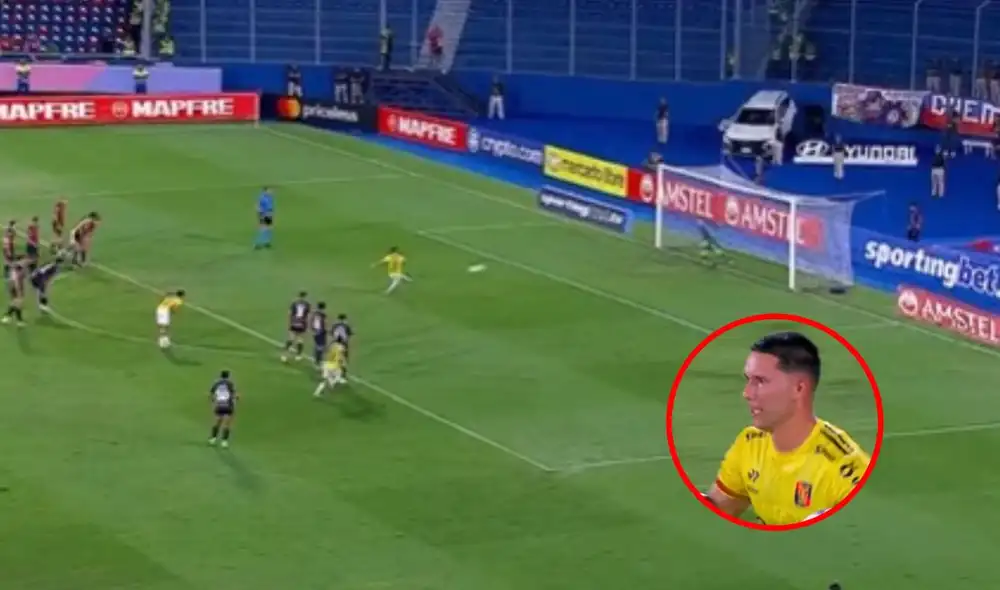 Tomás Martínez anotó desde los doce pasos el 1-1 de Melgar ante Cerro Porteño. Foto: captura de ESPN