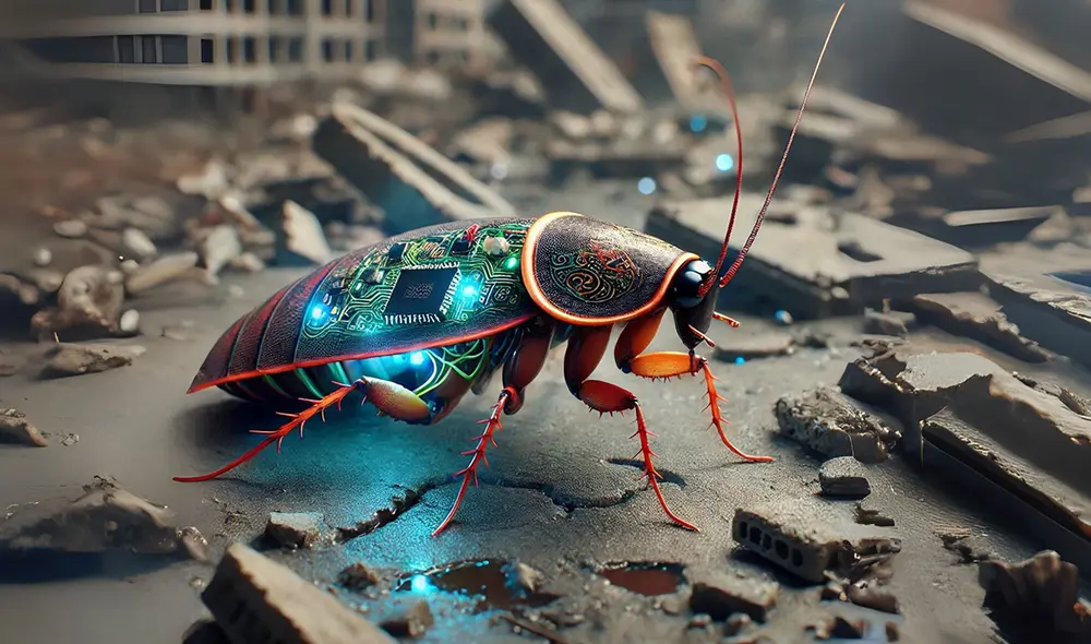 Investigadores aprovechan los cuerpos aplanados de las cucarachas para penetrar en lugares inaccesibles equipándolas con un sistema de navegación. Foto: earthdotcom Investigadores aprovechan los cuerpos aplanados de las cucarachas para penetrar en lugares inaccesibles equipándolas con un sistema de navegación. Foto: earthdotcom