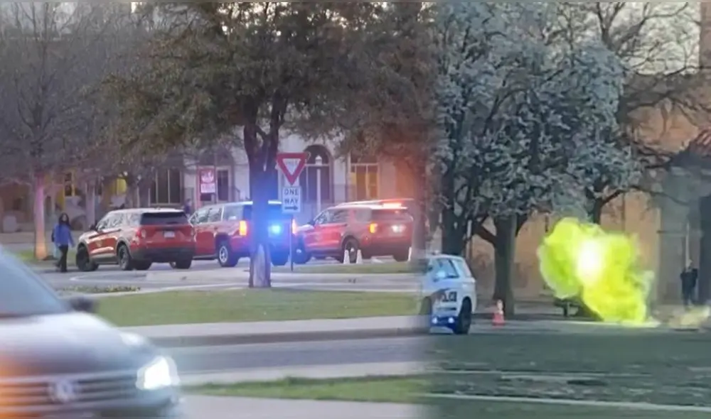 Las autoridades evacuaron varios edificios del campus y cancelaron clases. Foto: Voz de América Las autoridades evacuaron varios edificios del campus y cancelaron clases. Foto: Voz de América