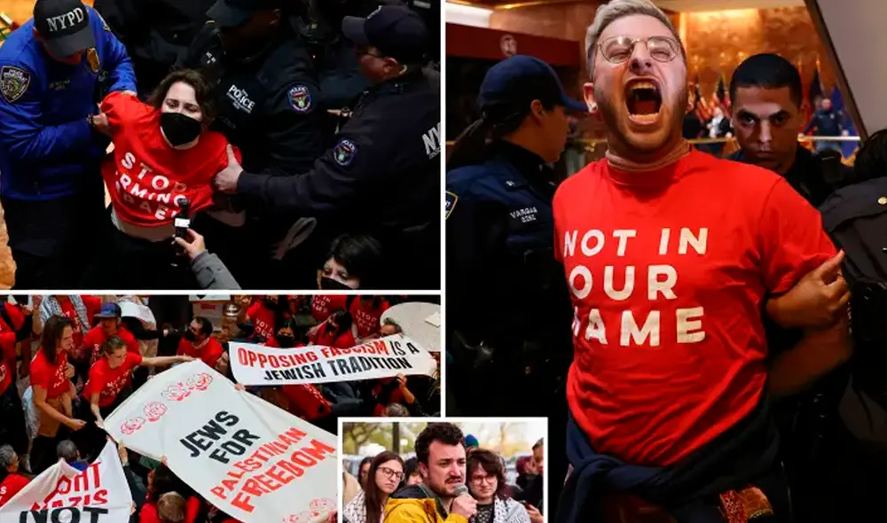 La policía de Nueva York intervino para desalojar a los manifestantes, utilizando bridas para inmovilizarlos.  Foto: New York Post