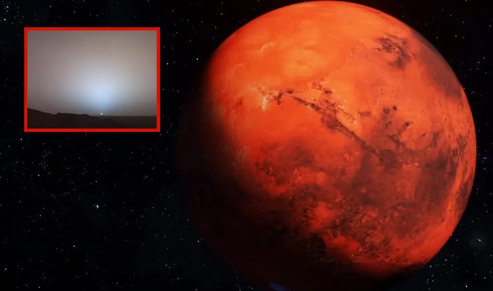 El primer atardecer en Marte se captó en la misión Curiosity por la NASA. Foto: composición LR/NASA