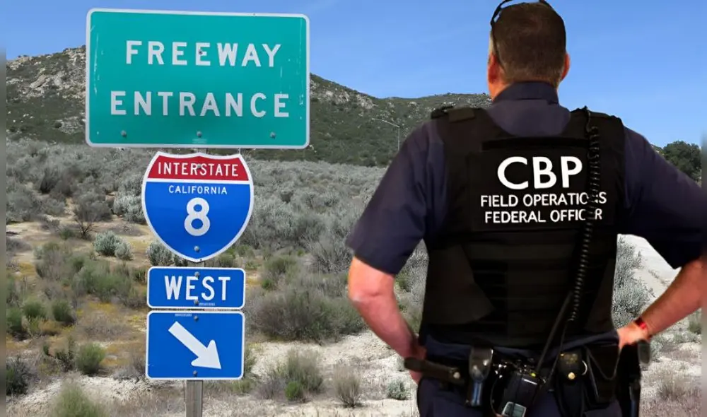 La CBP y la DEA lograron detener a un sospechoso en la interestatal 8 de California. Foto: Composición LR/El Tiempo/AA Roads