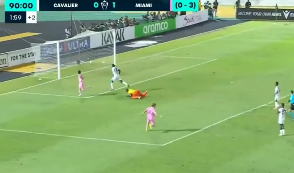 Lionel Messi selló la clasificación del Inter Miami ante Cavalier por la Concachampions. Foto: captura/Disney Plus