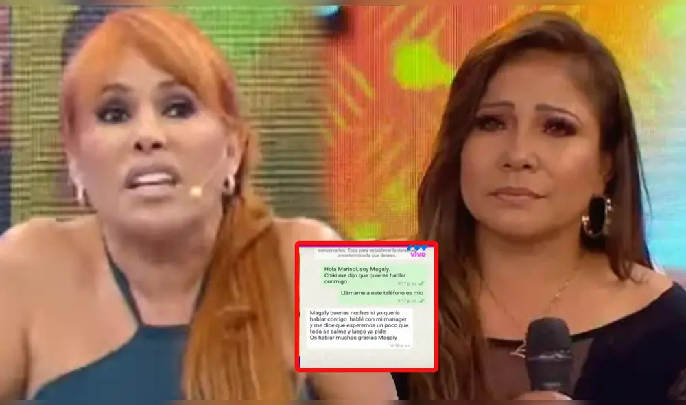 Magaly Medina criticó a Marisol por revelar los chats con Cueva. Foto: composición LR/ATV/difusión