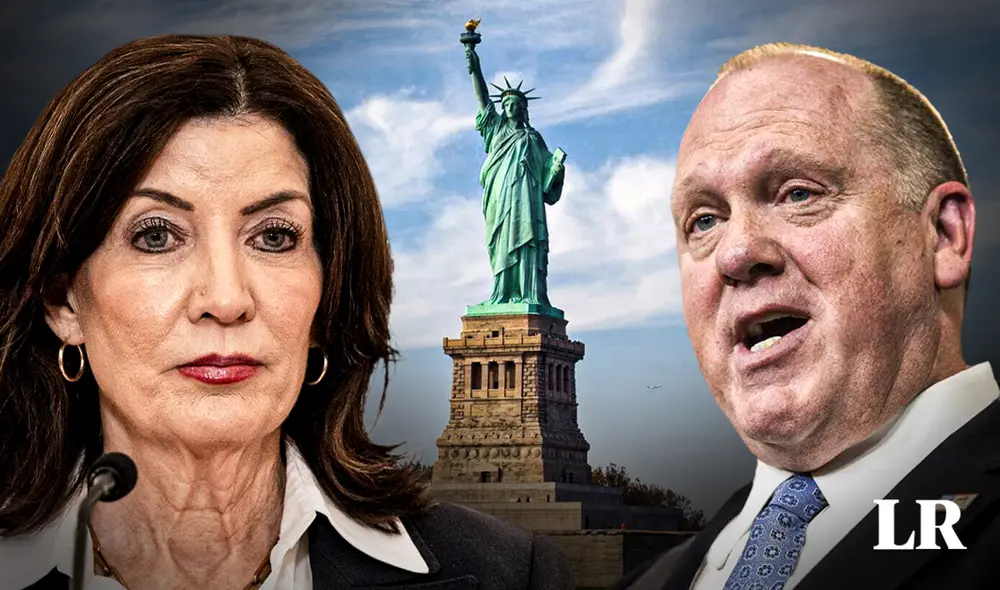 Tom Homan amenaza a gobernadora de Nueva York, Kathy Hochul, por "obstaculizar" accionar de ICE. Foto: Composición Jazmin Ceras/LR/The Washington Post/Shutterstock/LightRocket
