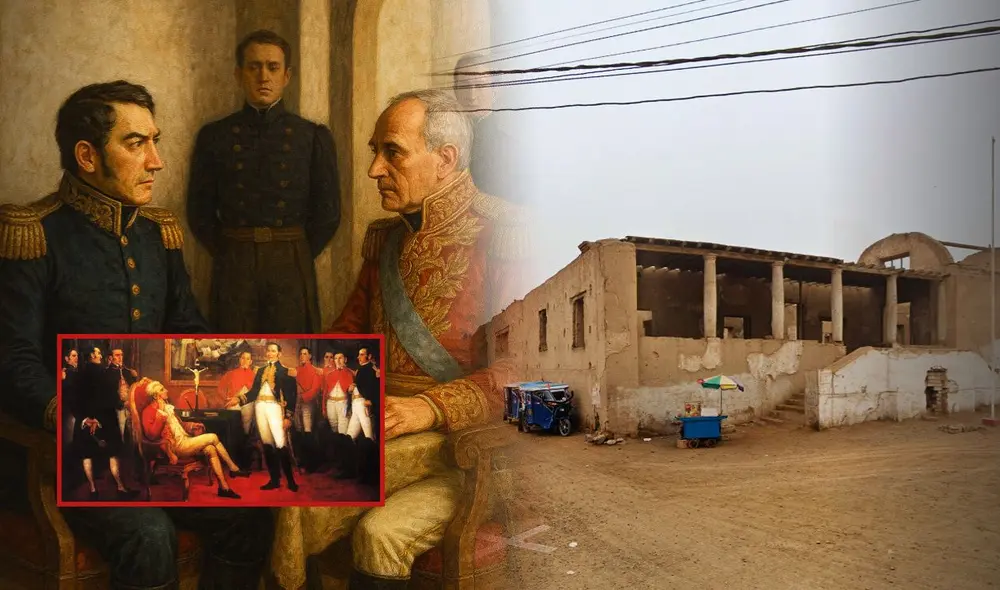 ¿Cómo luce la hacienda de Carabayllo donde José de San Martín desarrolló la primera cumbre diplomática intercontinental del Perú? Foto: composición LR/GoogleMaps/ChatGPT/Andina