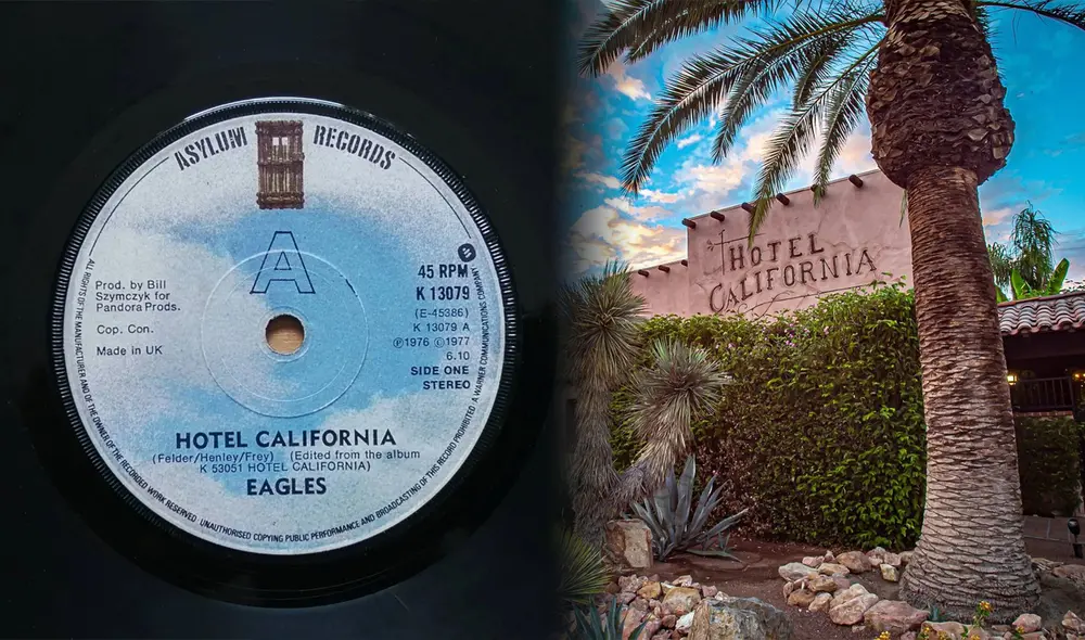 "Hotel California" de los Eagles refleja las complejidades de la vida en Estados Unidos, abordando el consumismo y la búsqueda del sueño americano. Foto: Composición LR/La Tercera