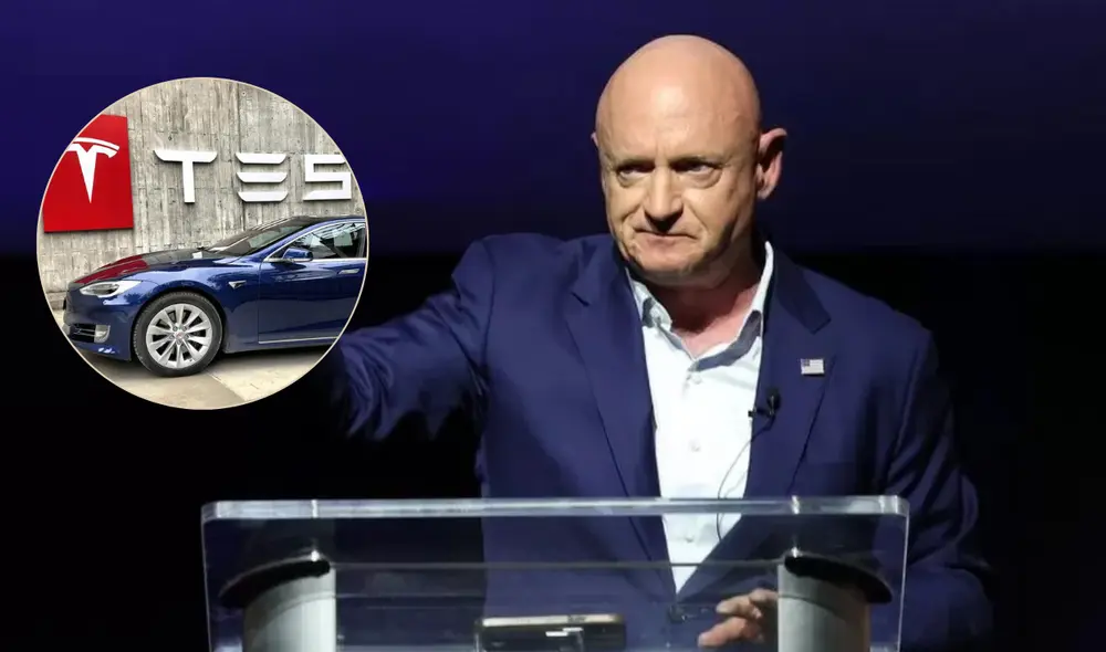 Mark Kelly compró su Tesla antes de que se convirtiera en un tema político, según comentó en su video. Foto: composición LR/ BBC