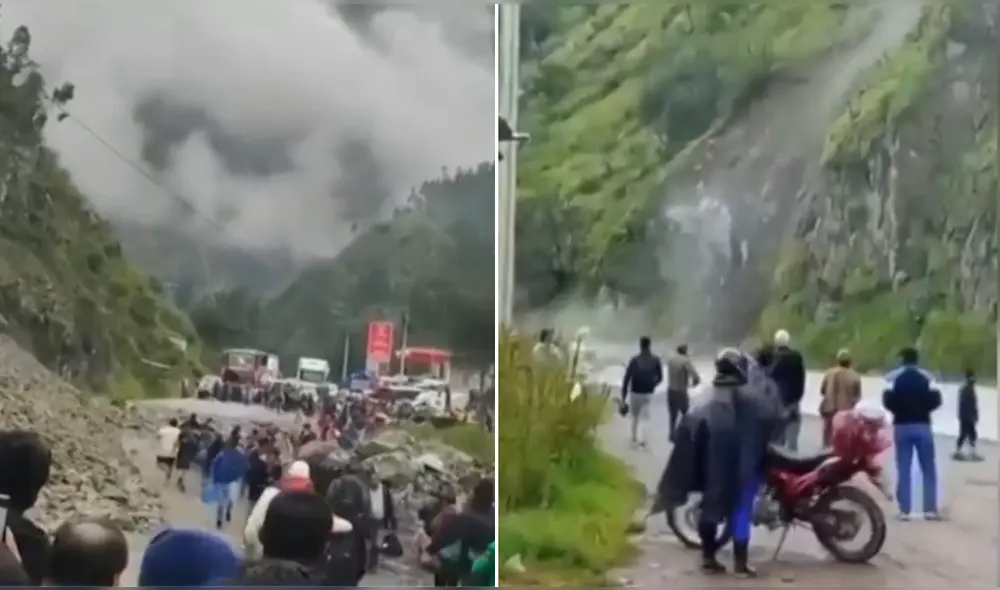 Personas corrieron para evitar sufrir por deslizamientos. Foto: America Noticias