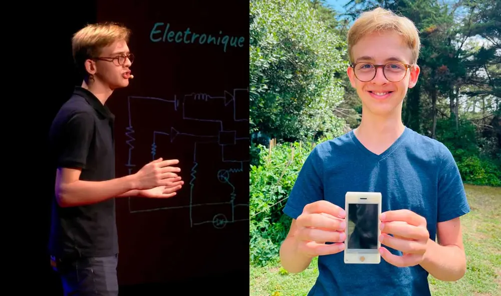 El joven ha brindado un tutorial para que cualquiera cree este teléfono. Foto:  TEDx Talks/ tf1info