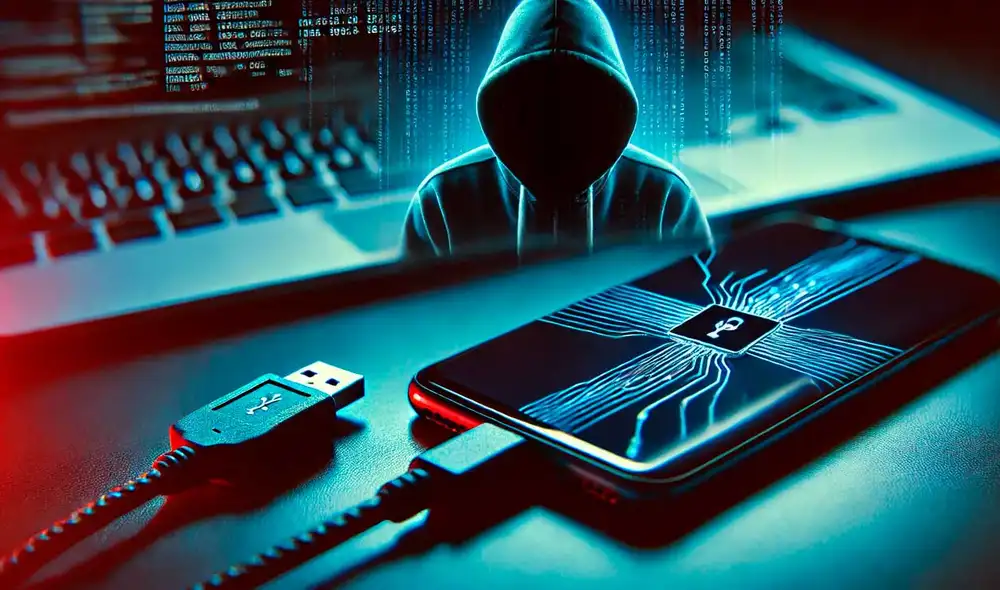 Un cable USB-C alterado puede traerte problemas de seguridad. Foto: ChatGPT/La República