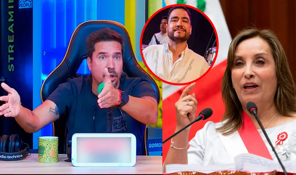 El actor y conductor Gabriel Calvo expresó su enojo durante la emisión del programa de streaming ‘Nadie se salva’. Foto: composición LR/ YouTube