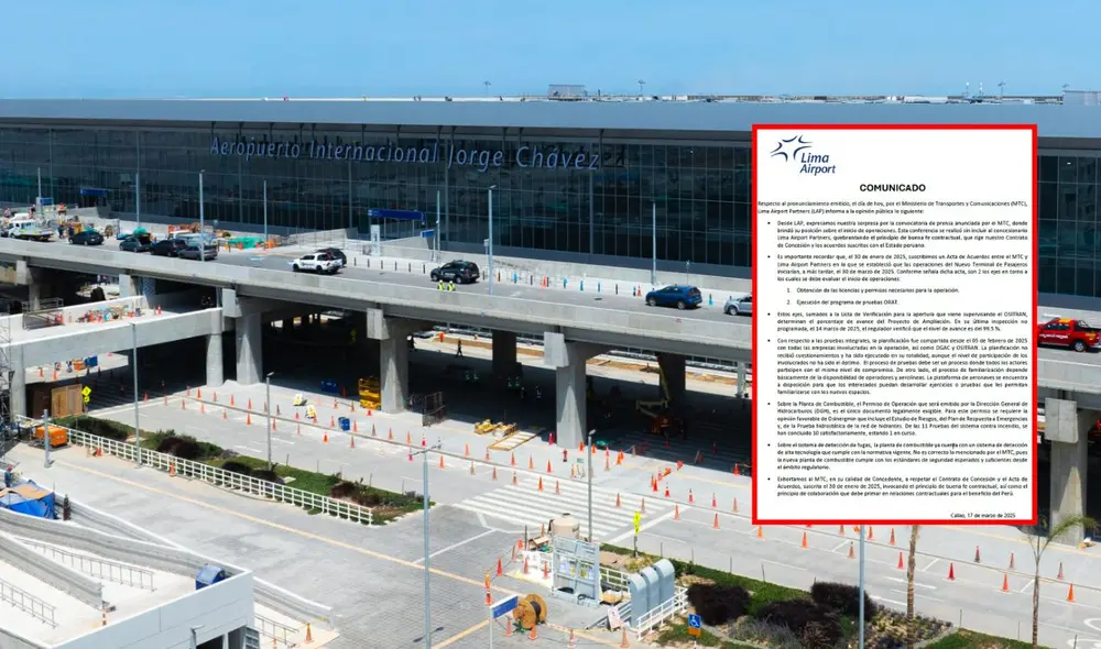 LAP exhorta al MTC a respetar contrato de concesión para inicio de operaciones. Foto: composición LR