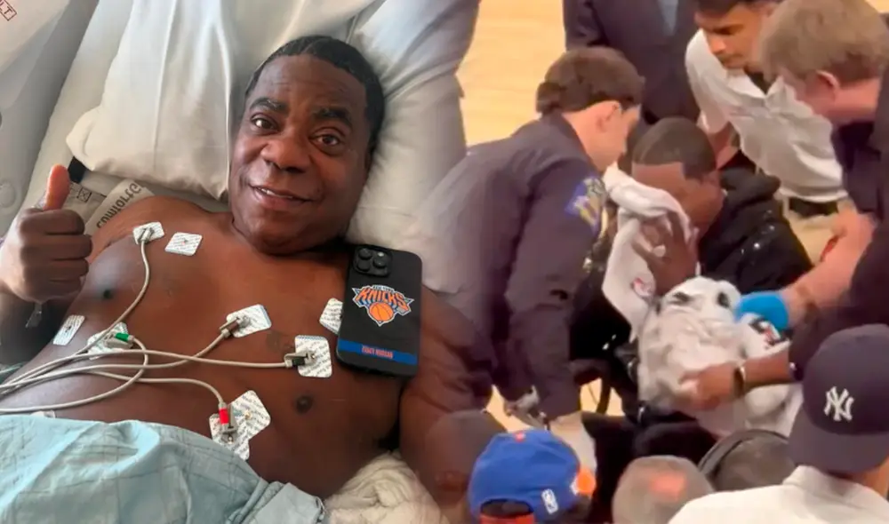 El comediante Tracy Morgan fue escoltado desde su asiento al costado de la cancha en una silla de ruedas después de vomitar en un juego de los Nueva York Knicks. Foto: composición LR/Instagram/Tracy Morgan/X/@realJoshBrownie