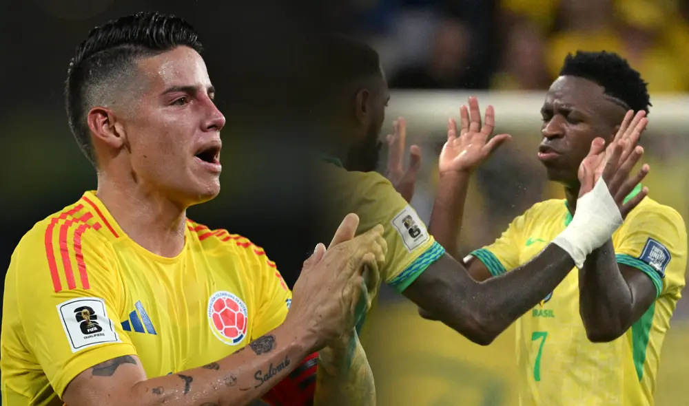 Colombia visitará a Brasil por una nueva jornada de las Eliminatorias 2026 de marzo. Foto: composición LR/AFP