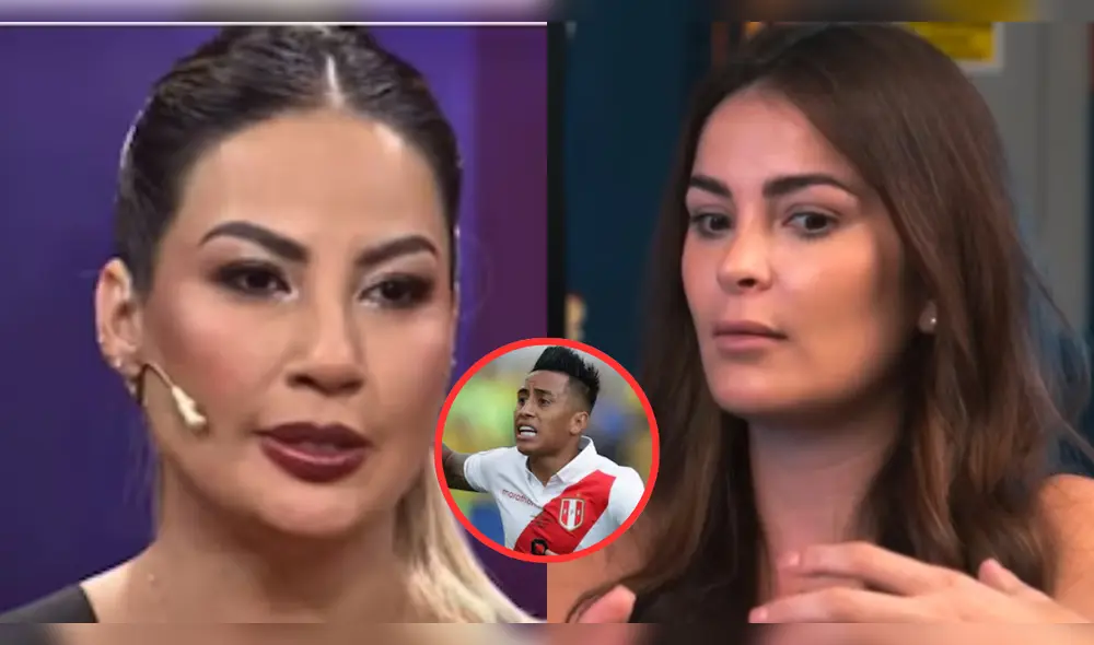 Pamela López aprovechó un corte comercial para preguntarle a Laura Spoya si tenía vínculo con Christian Cueva. Foto: Composición LR/Panamericana/YouTube