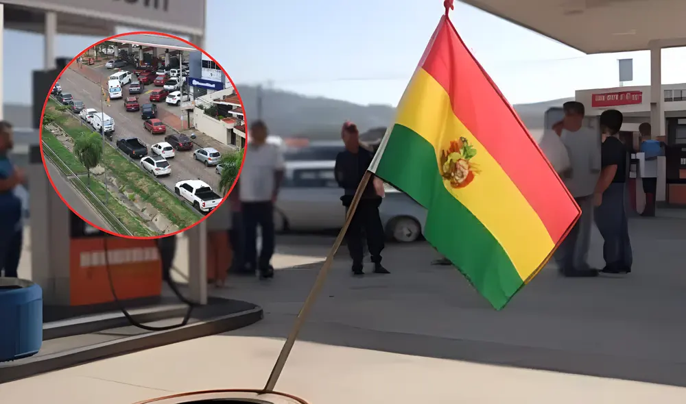 Escasez de combustible en Bolivia. Fuente: composición LR/Grok/EFE Escasez de combustible en Bolivia. Fuente: composición LR/Grok/EFE