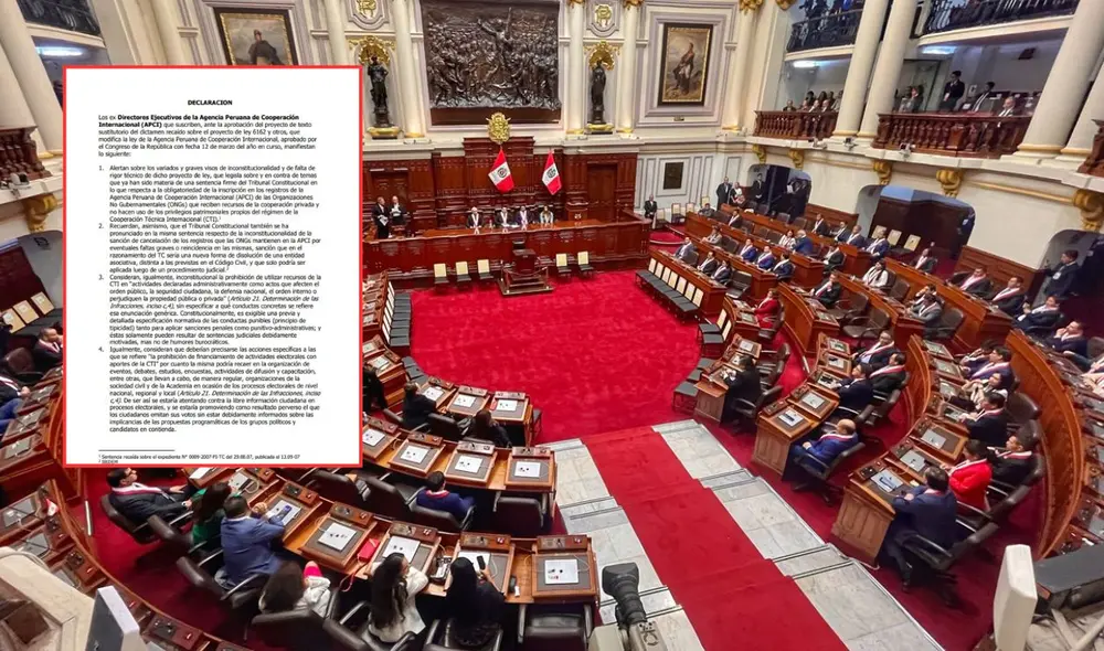 Exdirectores ejecutivos de la APCI criticaron la ley aprobada por el Congreso en contra de las ONG | Composición: LR.