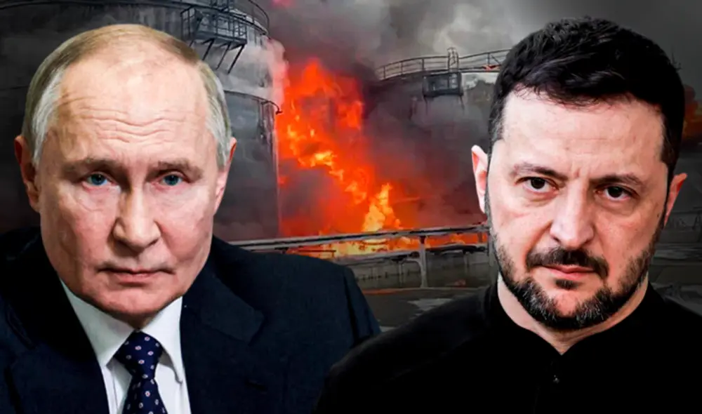 Ucrania responde a ataques rusos con bombardeo a refinería en Krasnodar en medio de alto el fuego acordado por Trump y Putin. Foto: composición LR Ucrania responde a ataques rusos con bombardeo a refinería en Krasnodar en medio de alto el fuego acordado por Trump y Putin. Foto: composición LR