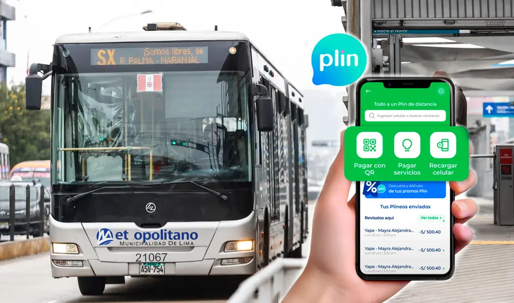 Usuarios del Metropolitano podrán recargar sus tarjetas usando Plin de Interbank. Foto: Composición LR/Andina.