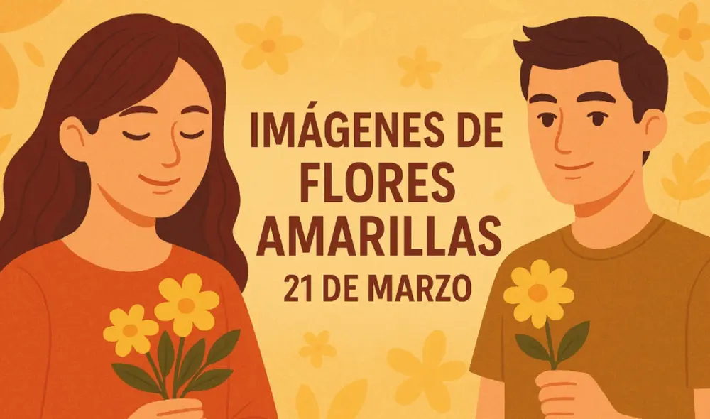 Las ilustraciones más bonitas para enviar el 21 de marzo por el Día de flores amarillas. Foto: IA